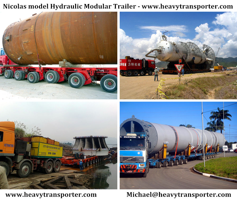 Nicolas model Hydraulic Modular Trailer - www.heavytransporter.com
