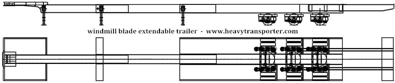 Windmill blade extendable trailer - www.heavytransporter.com